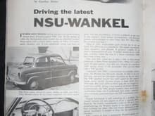 Old Car &amp; Driver articel on the NSU-Wankel.