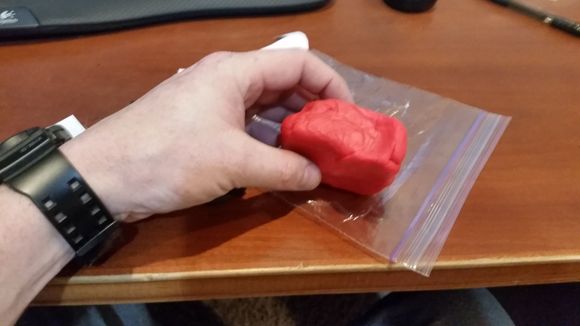After messing around with cutting templates i grabbed the kids playdoh..  Pushed it in..  Shaped it..  Measured and drew in solidworks..