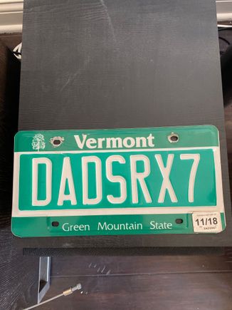 Previous owner let me keep his plates. His dad is now passed away and felt like that should stick with the car.