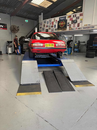About to be lifted on the hoist.