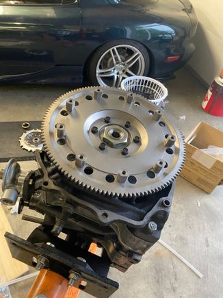 ORC flywheel & clutch setup (clutch not installed atm)