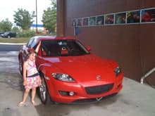 My daughter before we washed the car:)