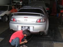 Dyno at GT Auto, Malaysia

Making sure my car wont fly of the dyno machine