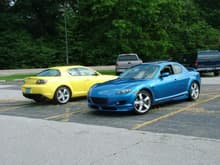 Yellow & Blue RX8s in Bridgman, Michigan
