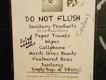 Saw this in the bath room over the urinal while getting rid of some previously consumed beer.