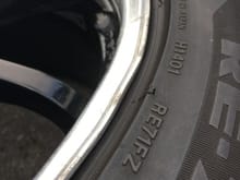 Photo of bends on one of the 9" wheels.