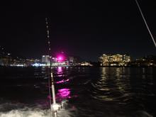 Just before 6AM, setting out to fish