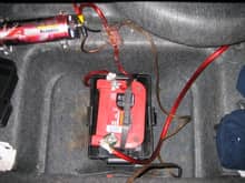 Battery in the trunk Red top dry cell