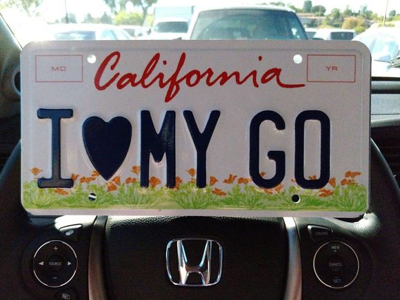 New plate to go on my Crosstour when I finally get back to Colorado where the car is. and can install it.