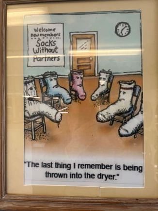 Hanging at the wall at the laundromat