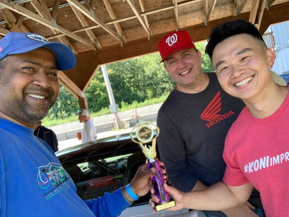 Rico with his trophy from the car show