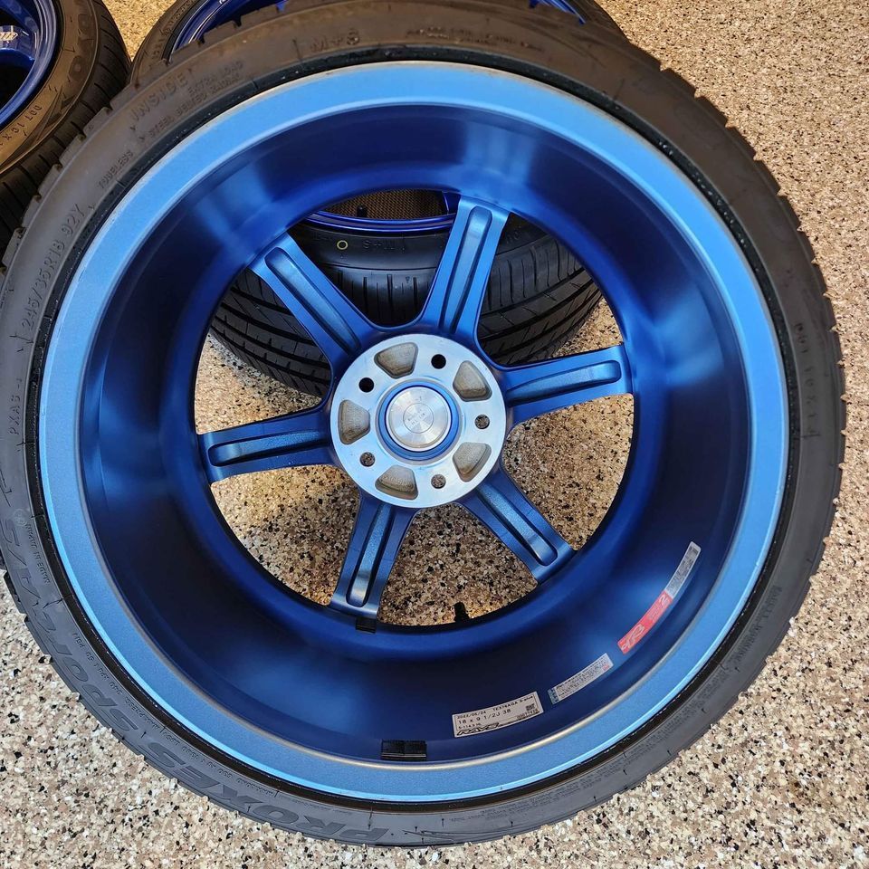 Wheels and Tires/Axles - Hyper Blue 18x9.5 +38 5x114.3 Volk Racing TE37s on 245/35 Toyo Tires - Used - All Years  All Models - Ellicott City, MD 21043, United States