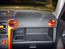 Blurry pic of some Led's i put in the Ac Vents