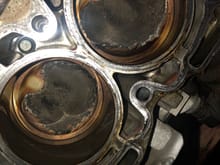 Another blown head gasket. 117k miles on V-power though so did well. You can still see the honing on the bored and no sign of piston crown failure. 