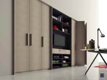 bridge fitted wardrobe dark grey leather