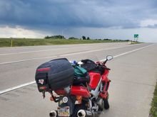 Waiting out passing storm - west of Pittsburgh airport