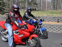 My Brother and I out for a ride on Easter Sunday. Both bikes have the Dan-Moto GP exhaust installed.