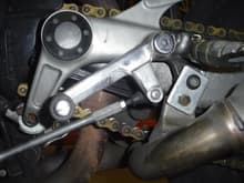 lessened rearset adjustment for low superbike bars........3/8&quot; back, 1&quot; up rotation