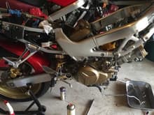 Taking a break, all engine covers installed, MCCT's installed and adjusted, valves clearances checked and adjusted, new plugs... TV-Bourbon-MotoGP