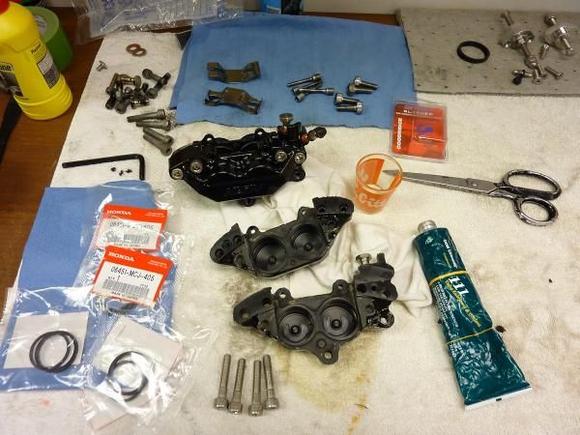 Re assembly CBR600 calipers