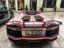 Tron Lamborghini Aventador LP 700-4 Roadster from Kuwait spotted in London.