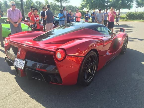 Tommy Quinlan took some cool shots of this lovely Rosso Fuoco LaFerrari arriving at DC Exotics in Northern Virginia. This car literally stole the show.
