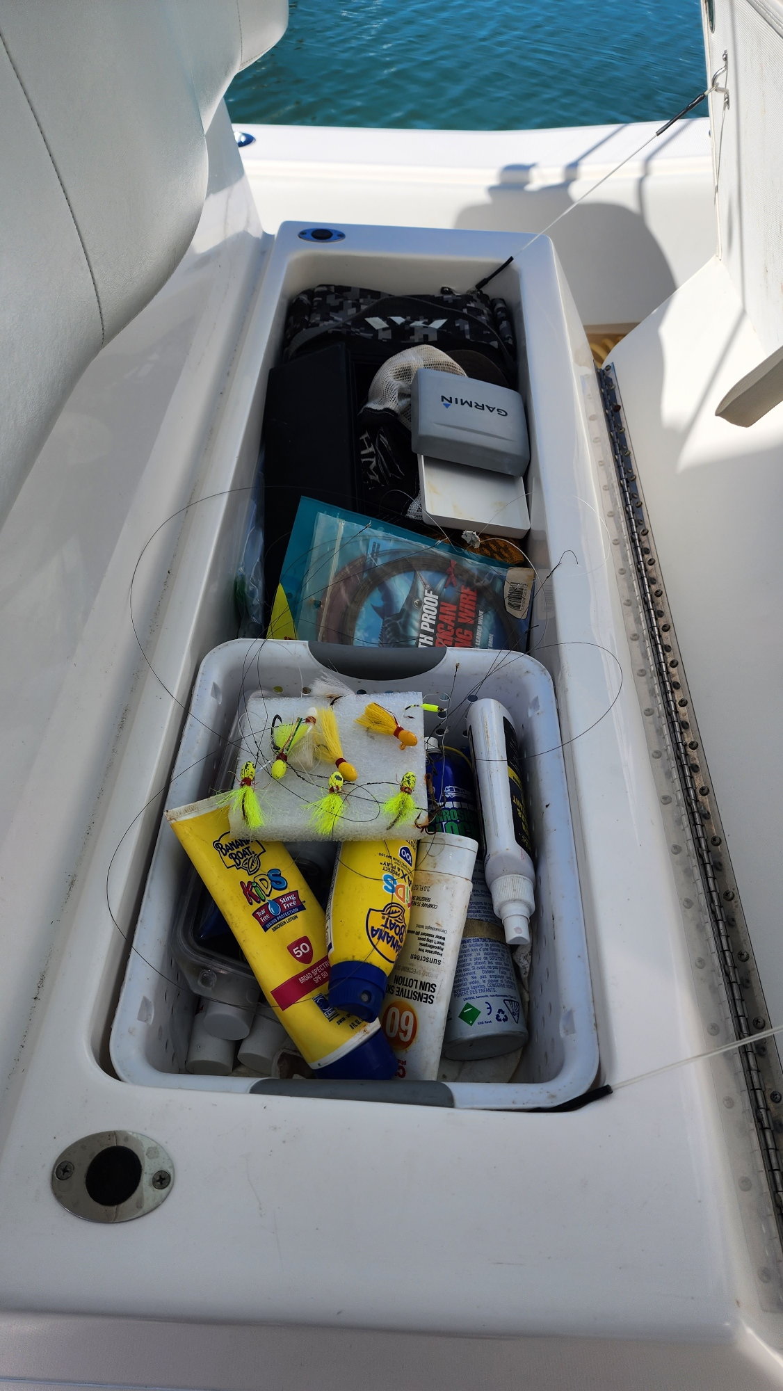 Let's see your tackle storage ideas under your flip up leaning post seat. -  The Hull Truth - Boating and Fishing Forum