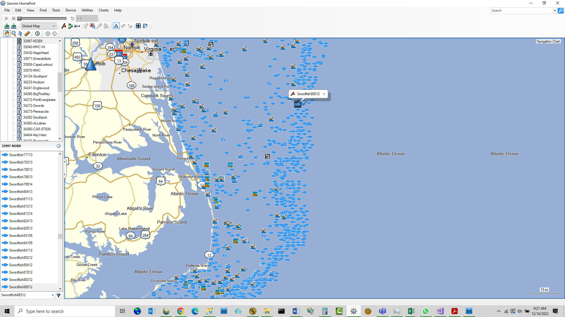 Top Spot Fishing Map for Homosassa Area