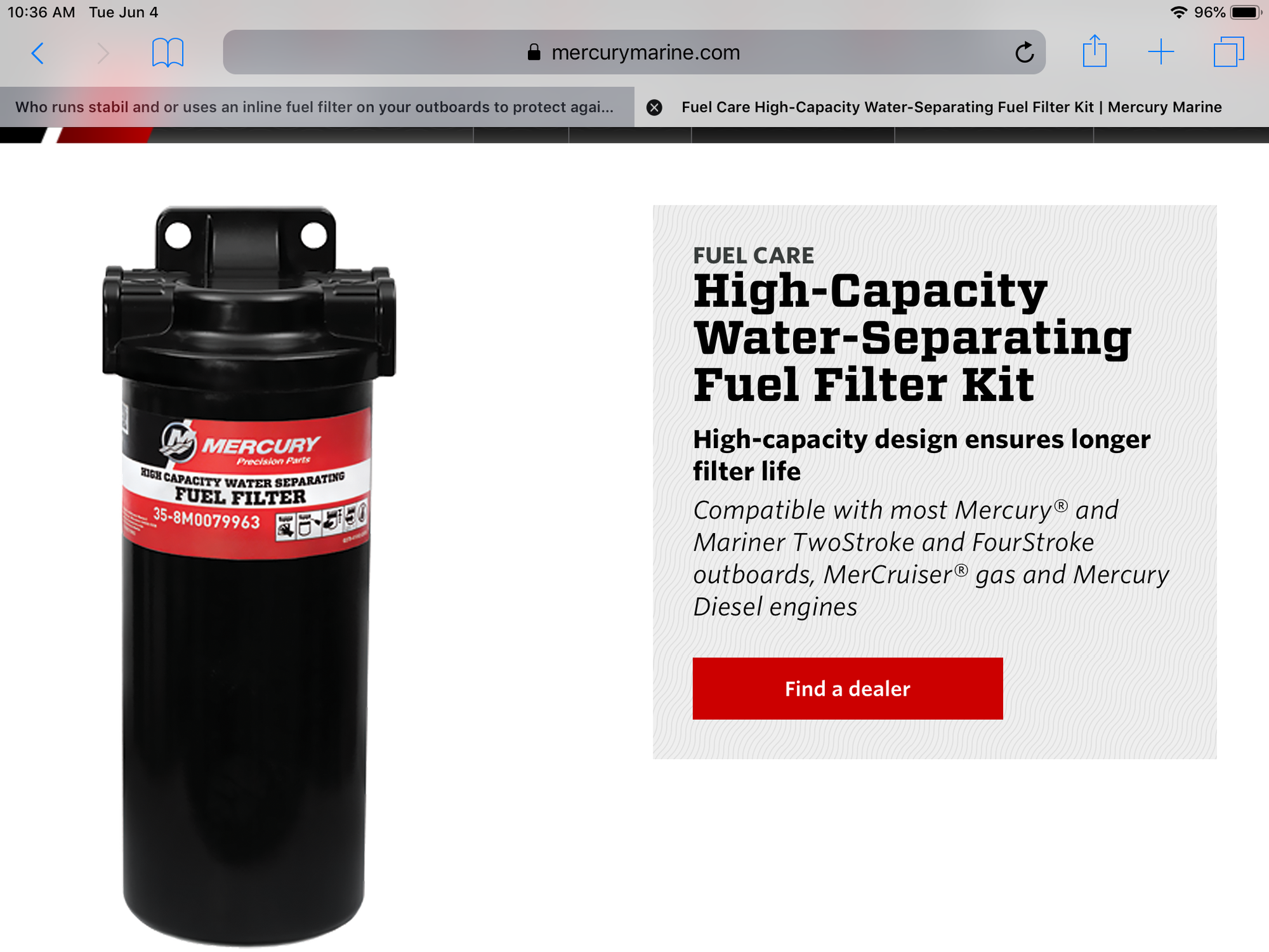 Who runs stabil and or uses an inline fuel filter on your outboards to