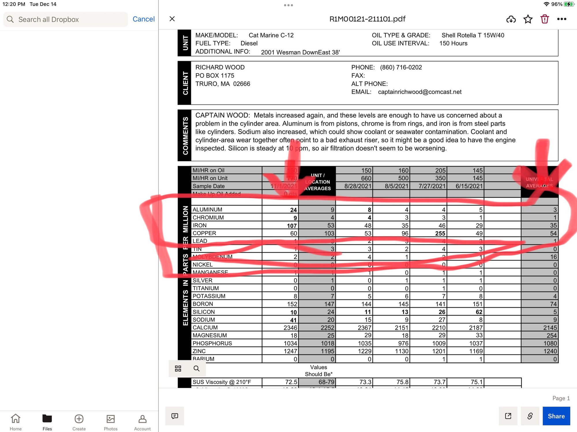 Caterpillar Oil Analysis/Customer Service The Hull Truth Boating