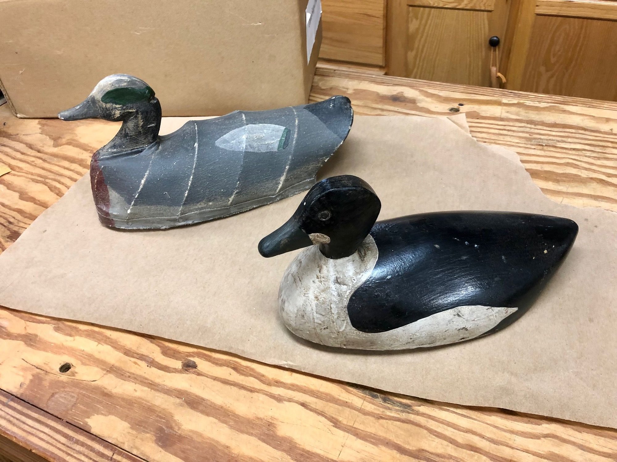Vintage Duck Decoys, Two - Wooden and Canvas - Now SOLD - The Hull ...