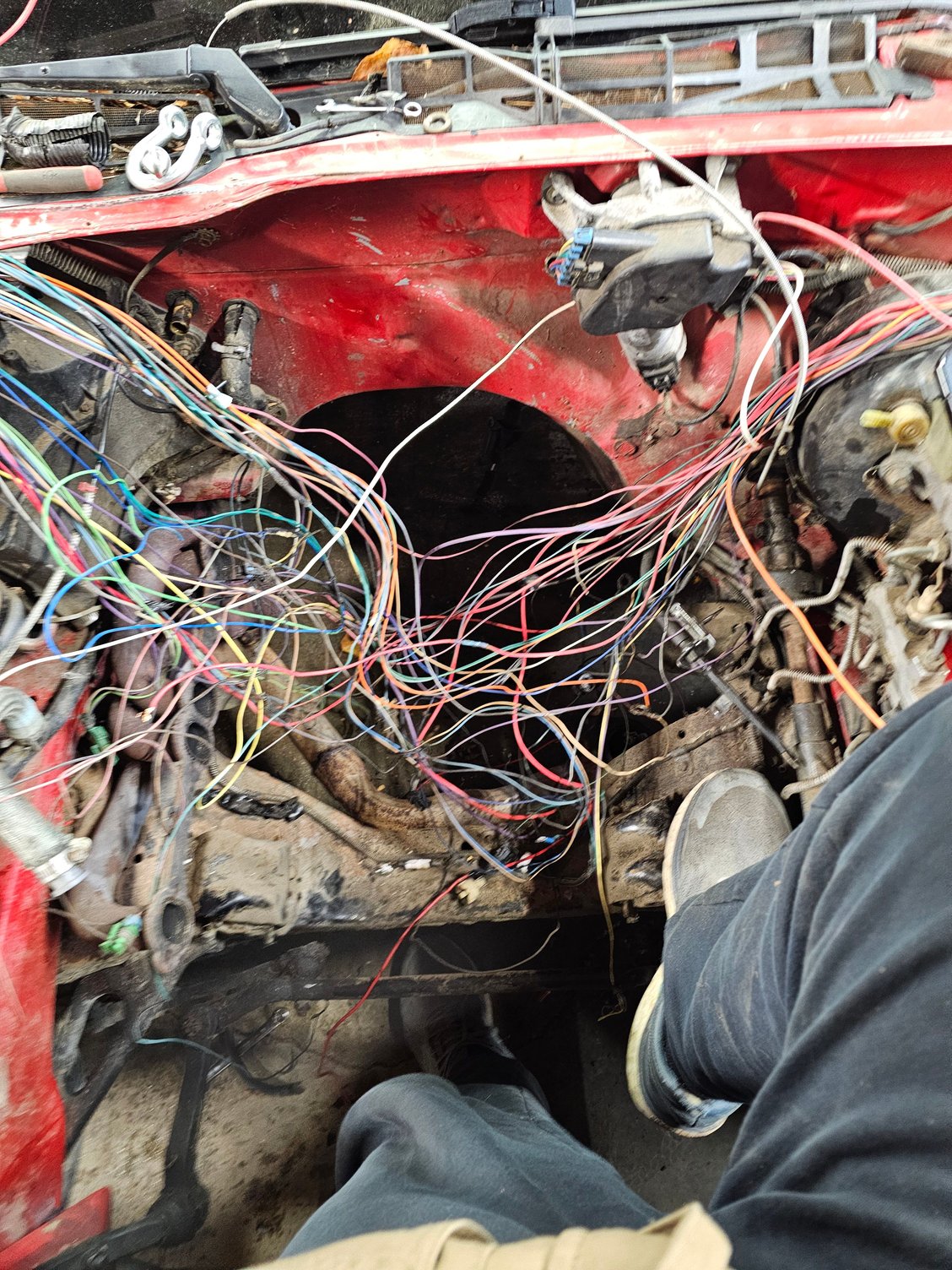This sure was a fun job sifting through the spahgetti of a wiring harness that was left.