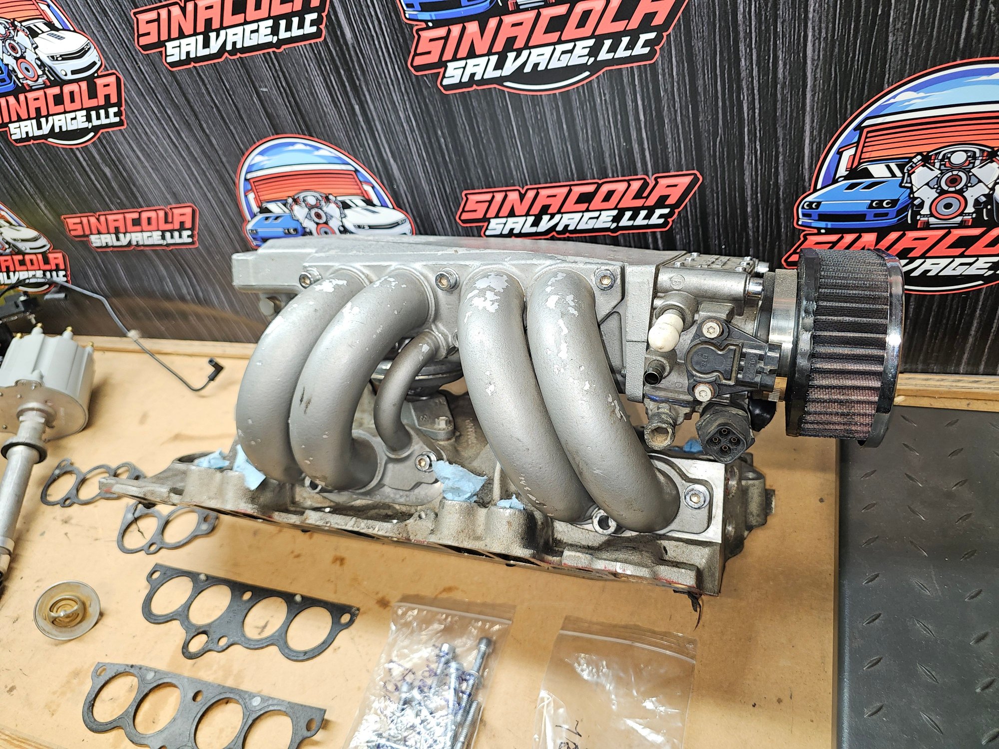 Intake has a fully loaded TB, all sensors. And rear ports on the intake are plugged with npt hex plugs. 