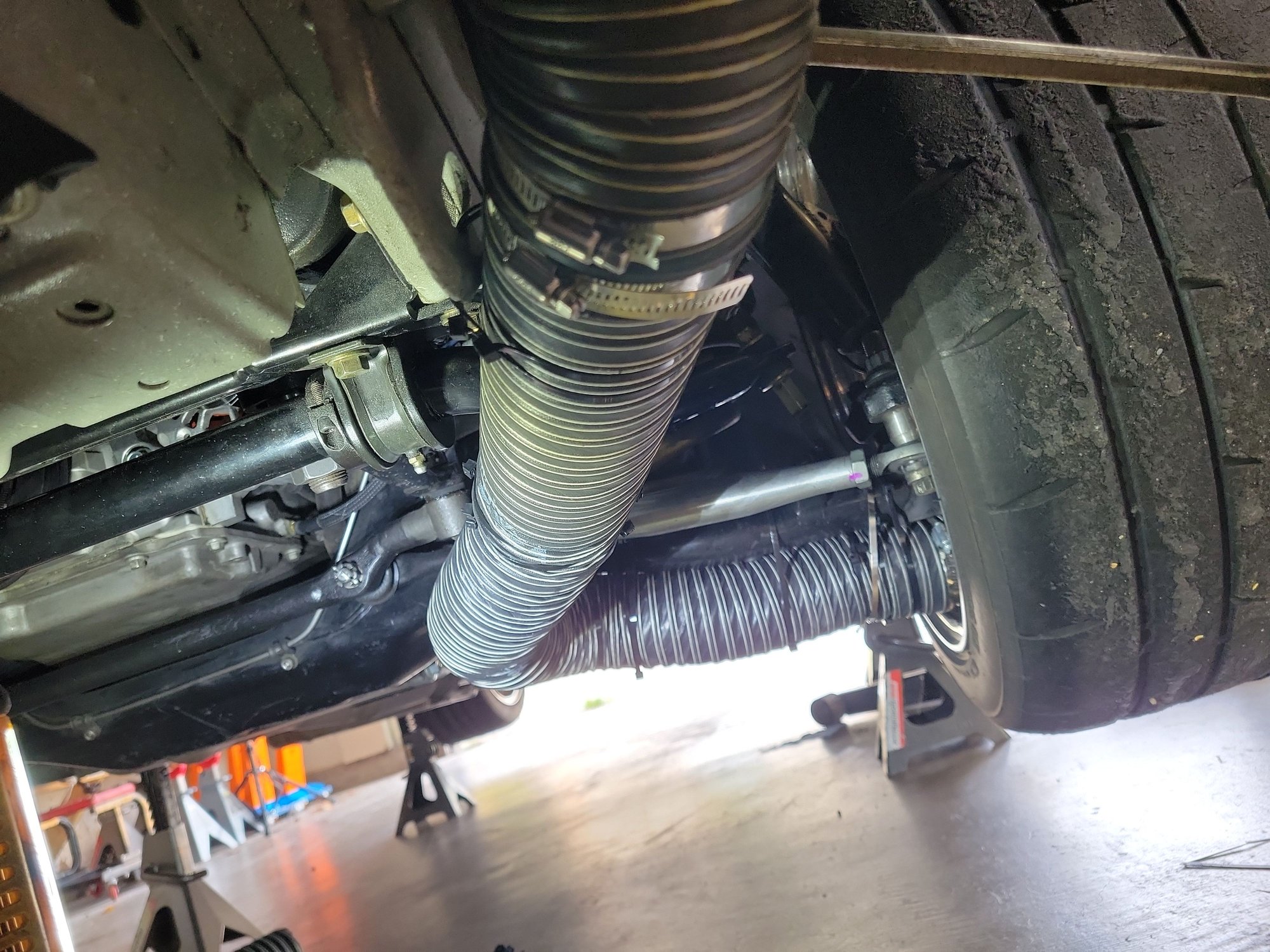 3in brake ducts routed like the American Sedan guys run em