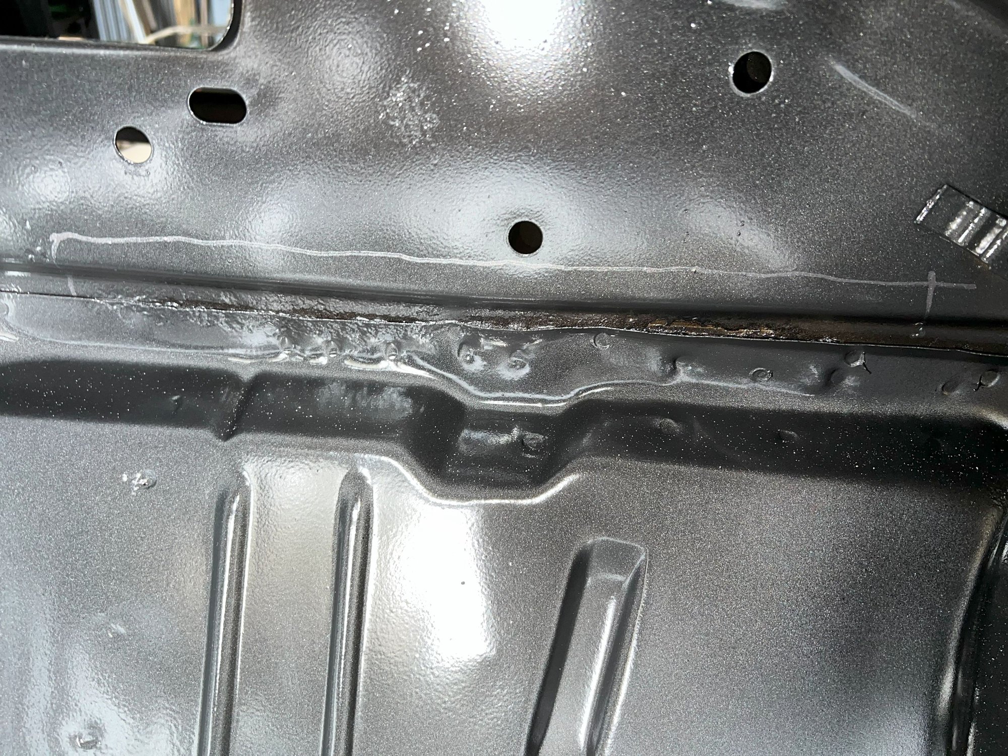 Pass side toe board was also pretty crusty at the weld seam.