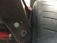 Tire hits panhard rod mount