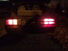 night with brake lights on