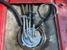 Feed and return connected for now later will seal this stupid hack setup as proper as possible. Eventually I want a new pump setup with proper hard lines or to at least flare these and offset them. Ugh.