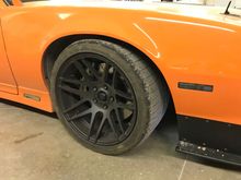 This is a 315 with 6.25 backspace with 30 degree steering angle and pro ackerman. 