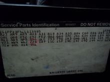 RPO Sticker in console