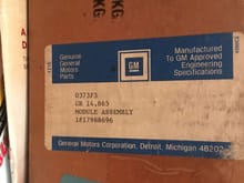 Whenever possible, getting nos parts that were manufactured during the period of time that gm used this style parts sticker is ideal.
