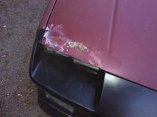 Biggest bit of body damage sand bag and a metal working hammer bent her back up from touching the bumper (previous owner annihilated a deer)