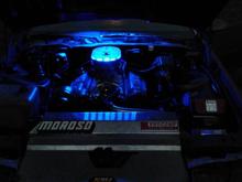 Blue LEDs that I have under the lip of my 4 inch cowl look cool when the hood is open