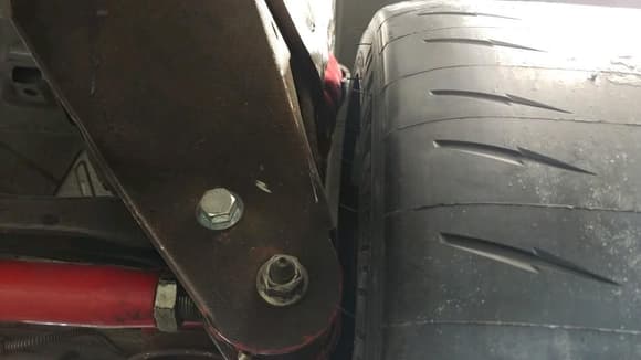 Tire hits panhard rod mount