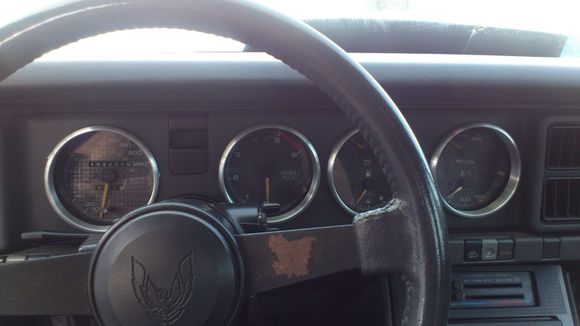 0.4" rear step,4.175 outside diameter(going into current dash holes 2 right gauges)4.190 outside diameter (for speedo and tach).4" inside diameter and 4.25 outside diameter(the part that protrudes that you see.