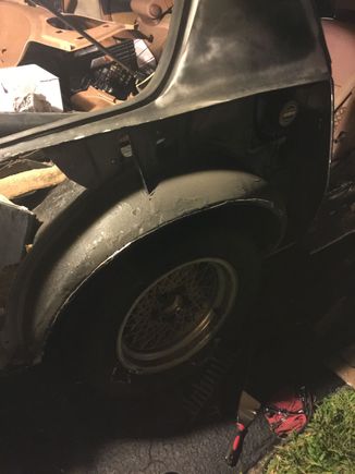 After cutting the quarter panel out.