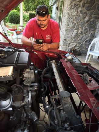 Jose Mocking up the cooling system. Dude is not even worried.