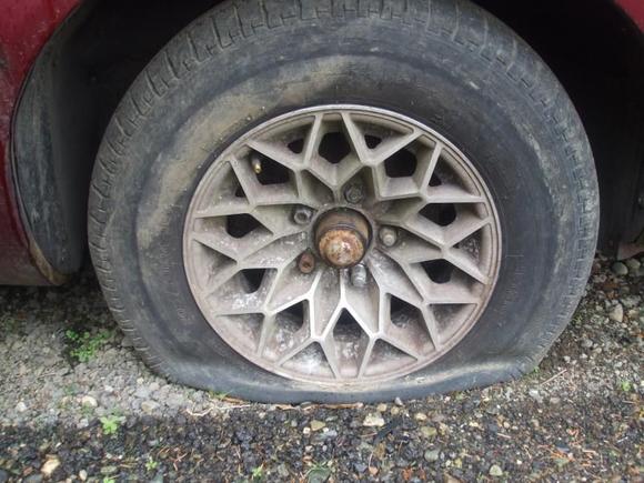 This tire is no longer flat, i might add.