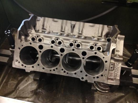 Engine pulled and at the machine shop.