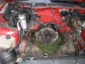 Second pic from the Craigslist ad. Look Ma, no engine! LOL.